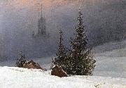 Caspar David Friedrich Winter Landscape with Church oil painting reproduction